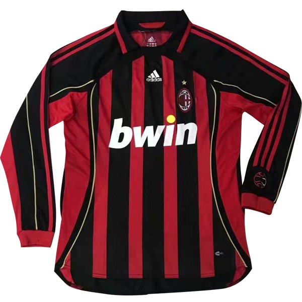 Maillot Football AC Milan Domicile ML Retro 2006 2007 Rouge